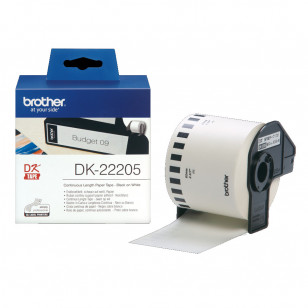 NASTRI PER ETICHETTATRICE BROTHER DK22205 62MMX30,48MT NERO SU BIANCO