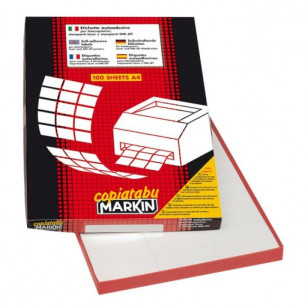 ETICHETTE ADESIVE MARKIN A/4 FOTOCOPIABILI 210X297 MM SENZA MARGINE C503