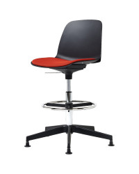 SGABELLO DIEMME MOD. KIRE TASK STOOL MONOSCOCCA PPL CON CUSCINO RIV. TESSUTO CAT.F/G COD. KIZP+KISDRIV